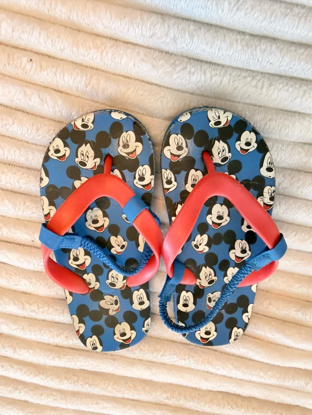 GAP Kids Mickey Mouse Navy, Gray & Red Flip Flops